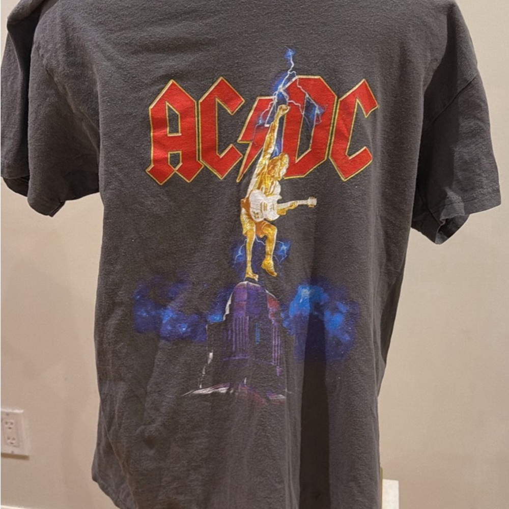 AC/DC Charcoal Gray Logo Tee